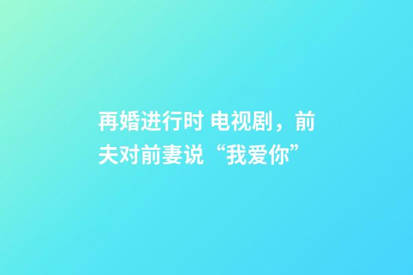 再婚进行时 电视剧，前夫对前妻说“我爱你”-第1张-观点-玄机派